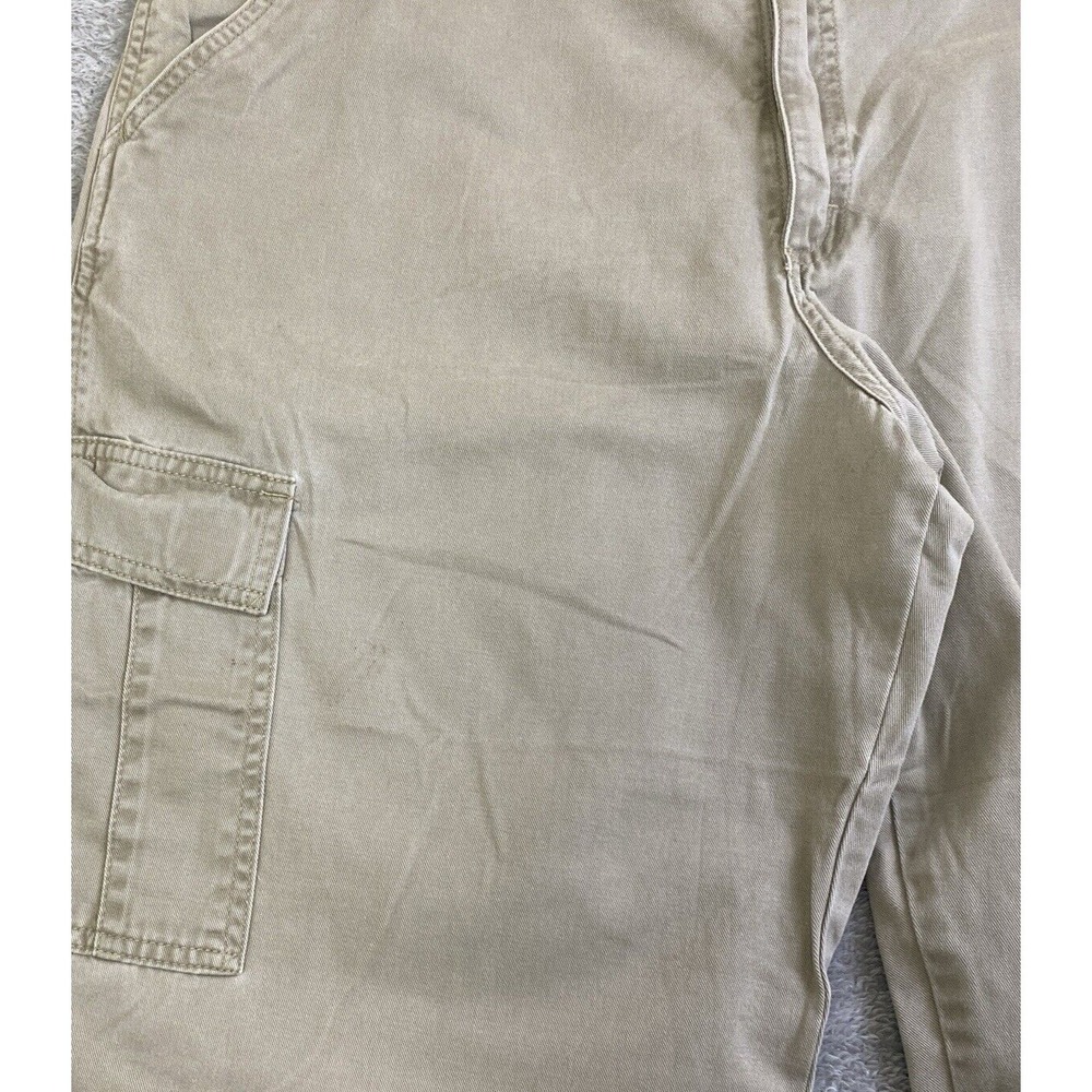 Wrangler Cargo Pants Men Beige Measures 35x32.5 No Sizing Baggy Grunge Workwear - Picture 13 of 14